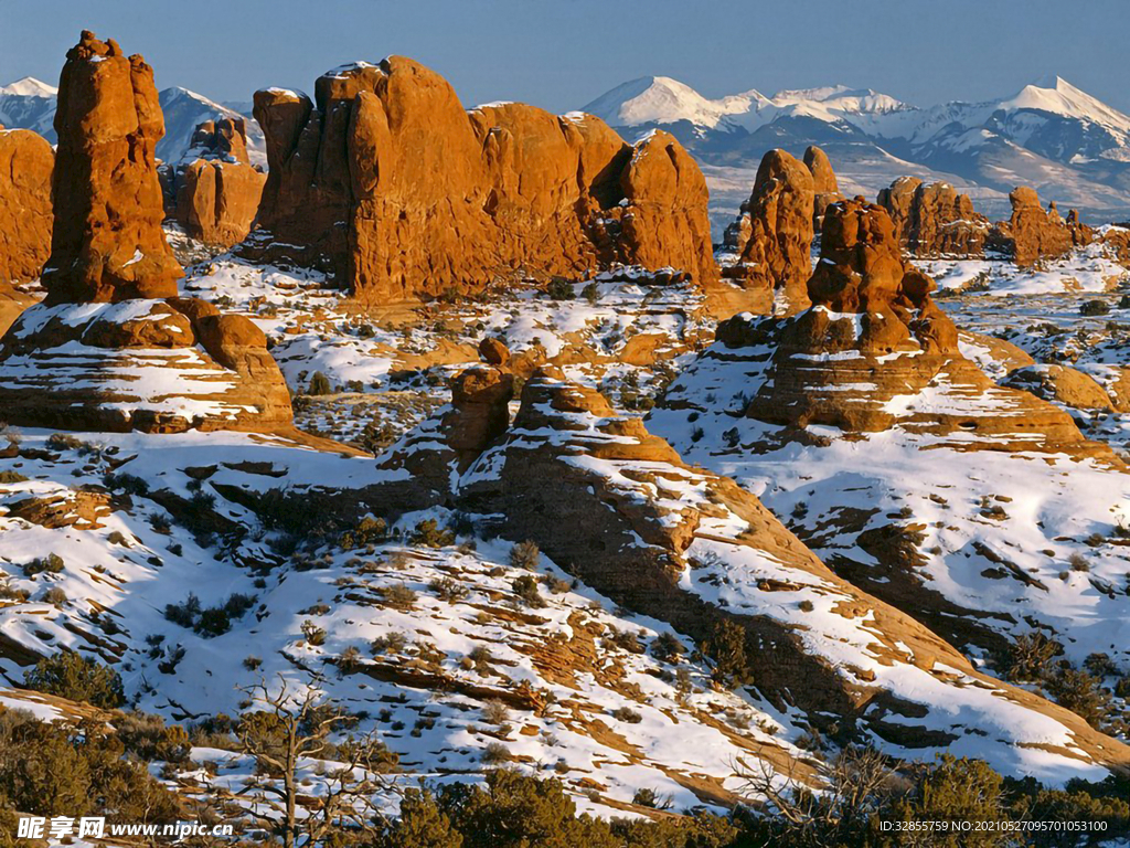 山景风光  雪景 自然景色