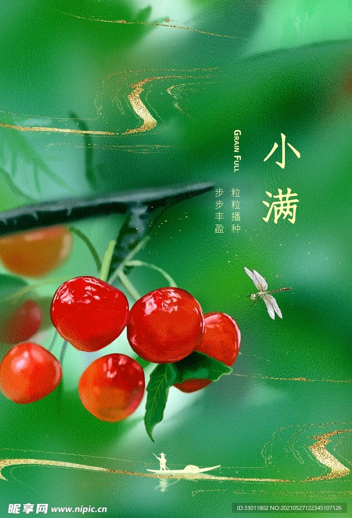 小满节气传统活动宣传海报素材