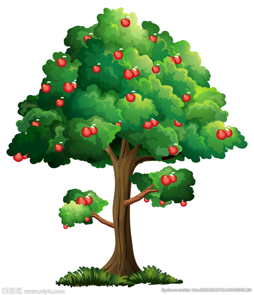 卡通苹果树矢量图图片
