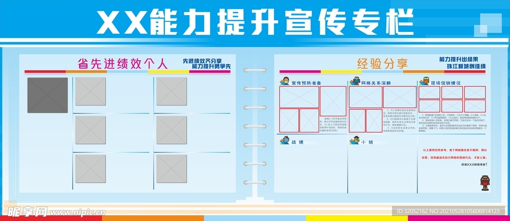 能力提升宣传栏 照片可放框内 