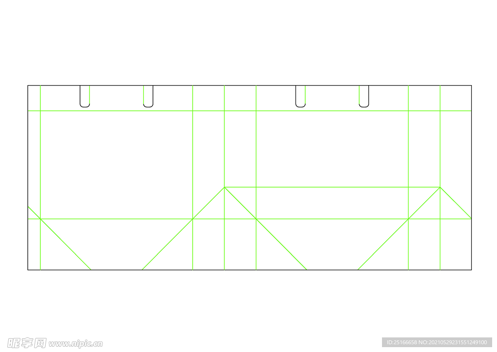 普通盒手提袋刀模CAD版