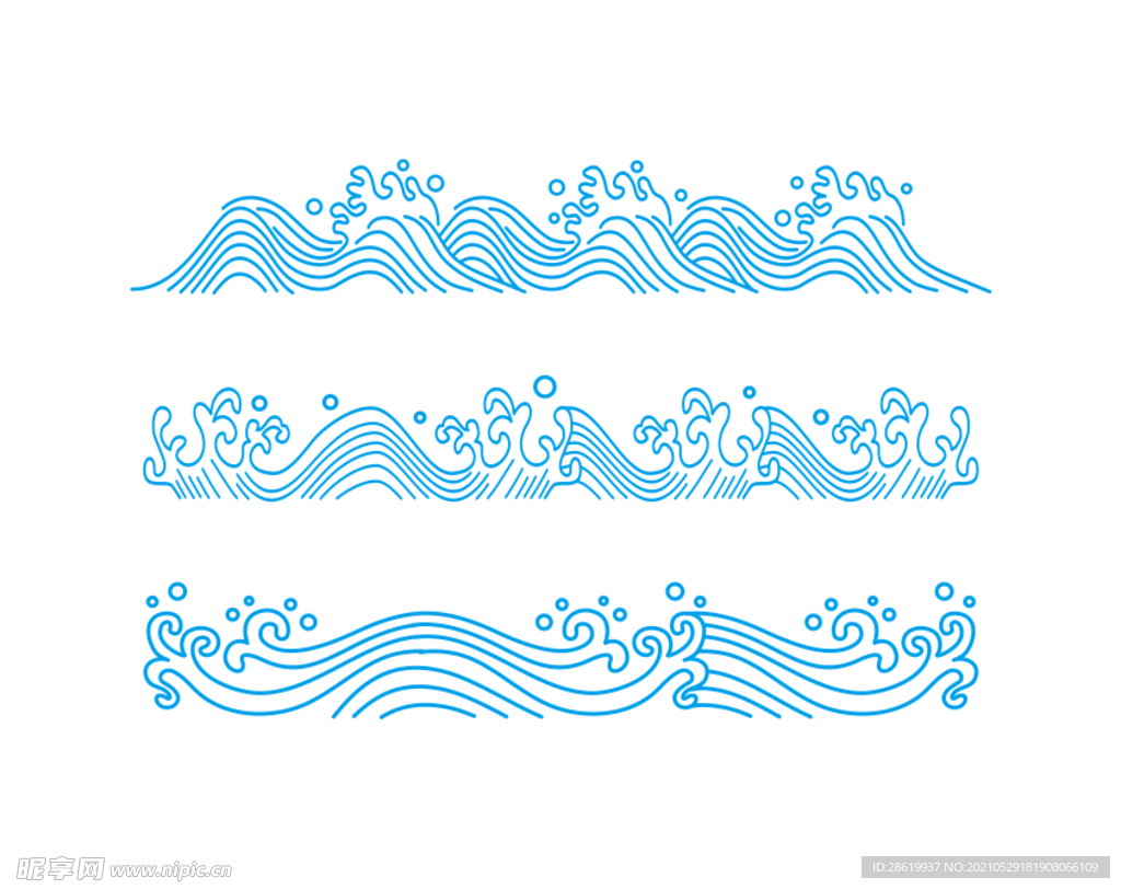 海浪花纹矢量