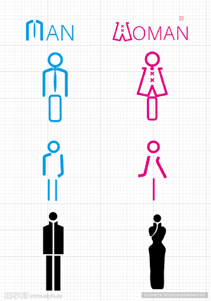 卫生间男女标志设计