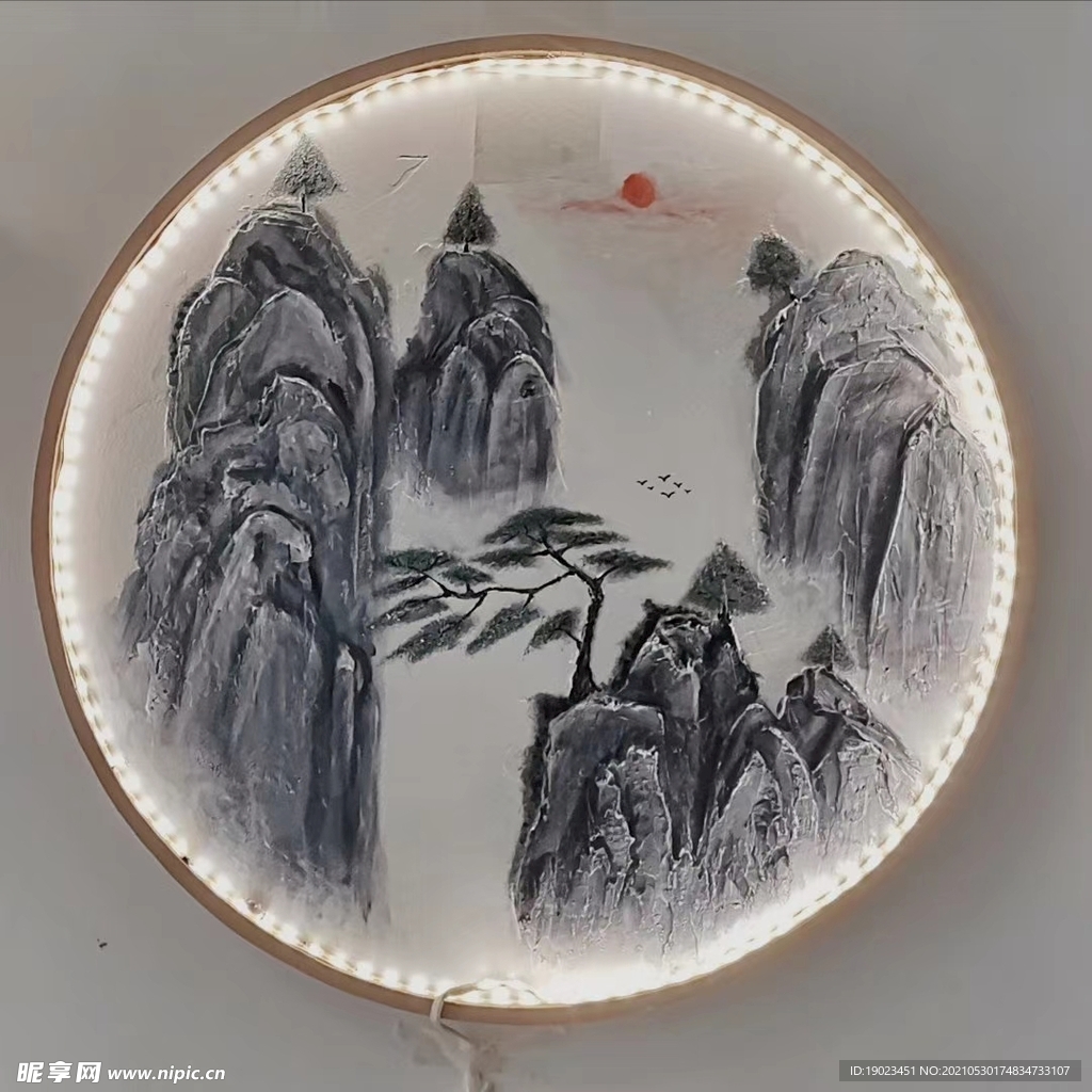 浮雕山水