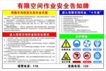 有限空间作业安全告知牌