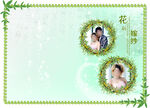 绿色花边相框
