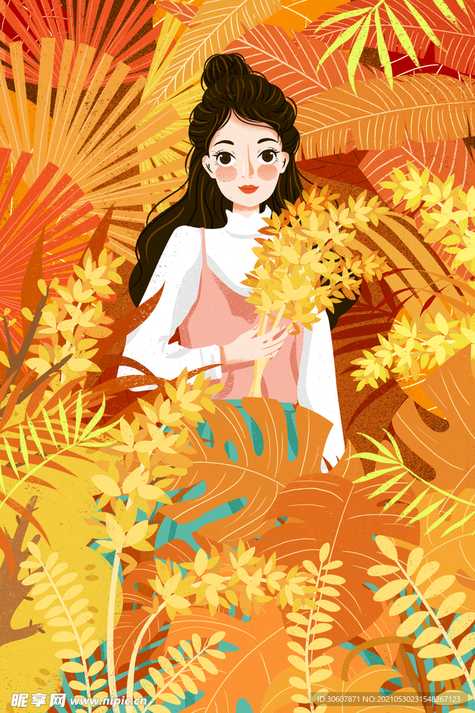 立秋插画