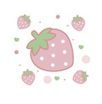 手绘卡通小清新牛奶草莓水果免抠