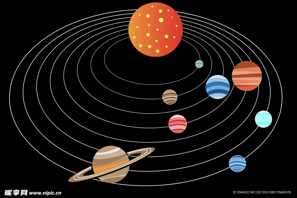 矢量星球行星运动素材