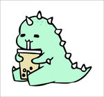 喝奶茶的恐龙