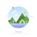 夏日旅行插画 