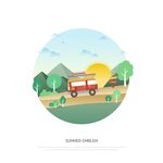 夏日旅行插画 