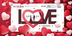 粉色心形love遇见幸福遇见爱