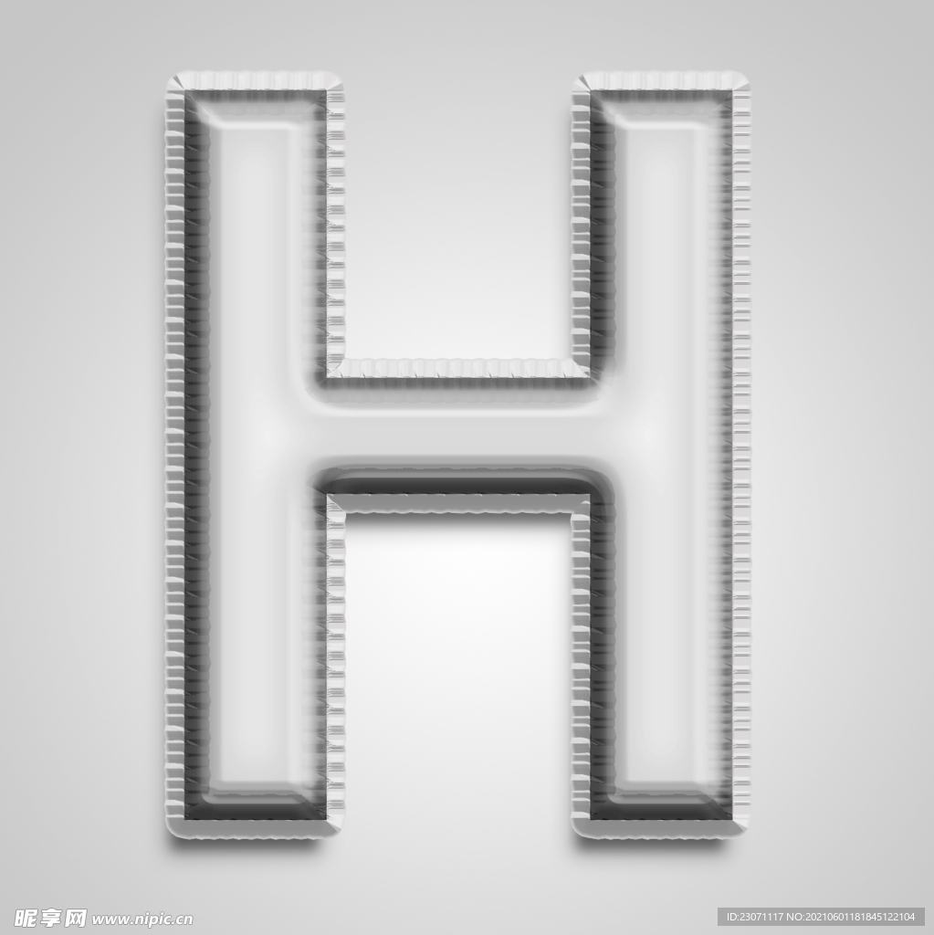 金属字母H