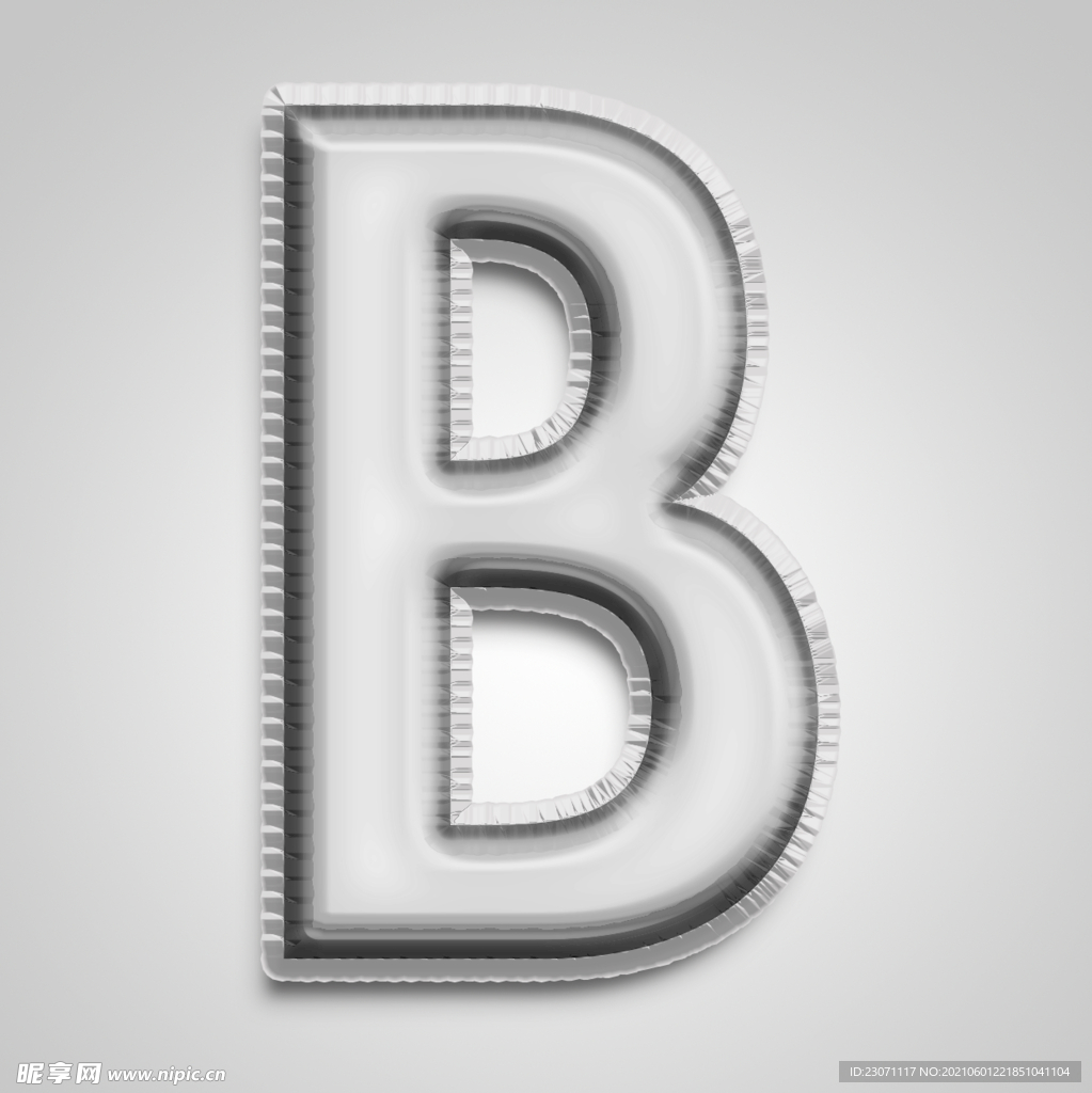 金属字母B