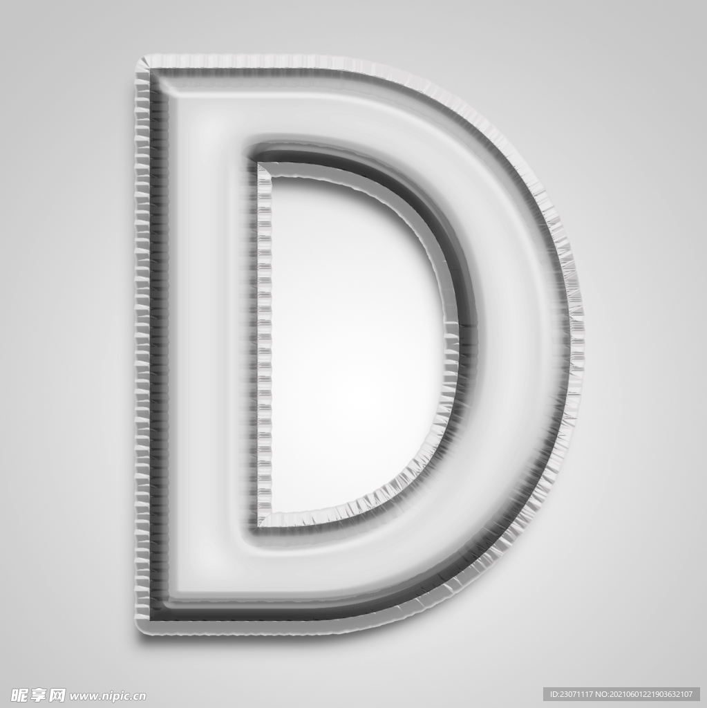 金属字母D