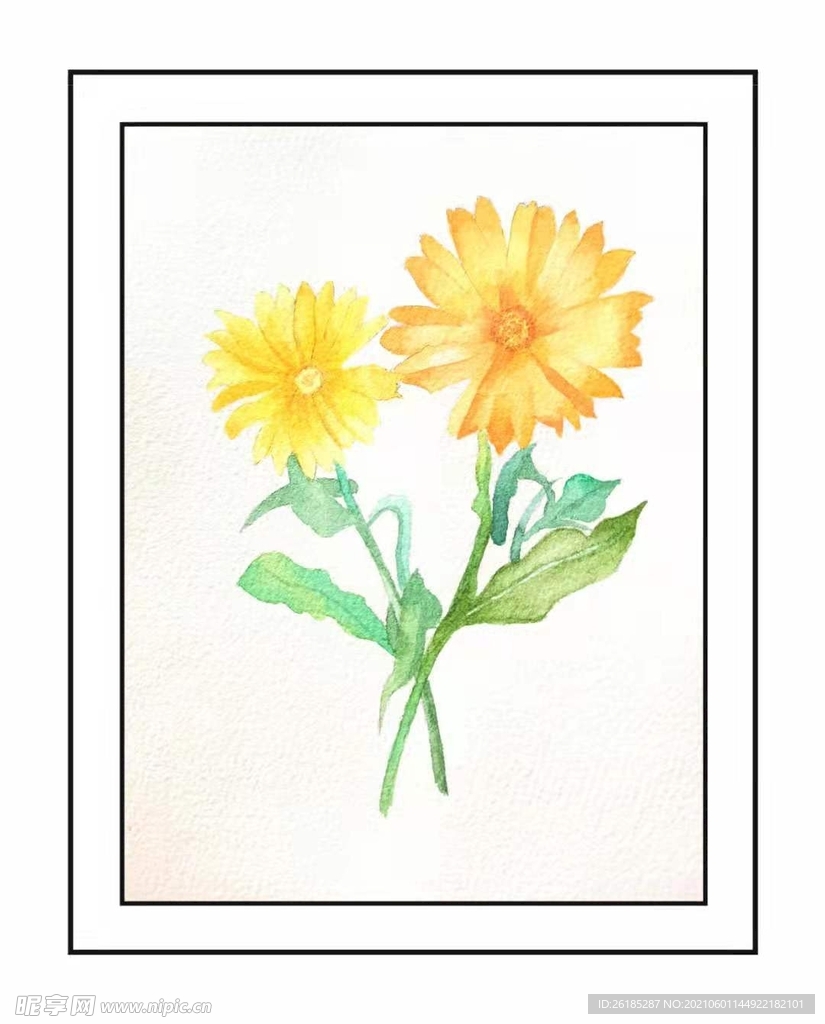 水彩 花