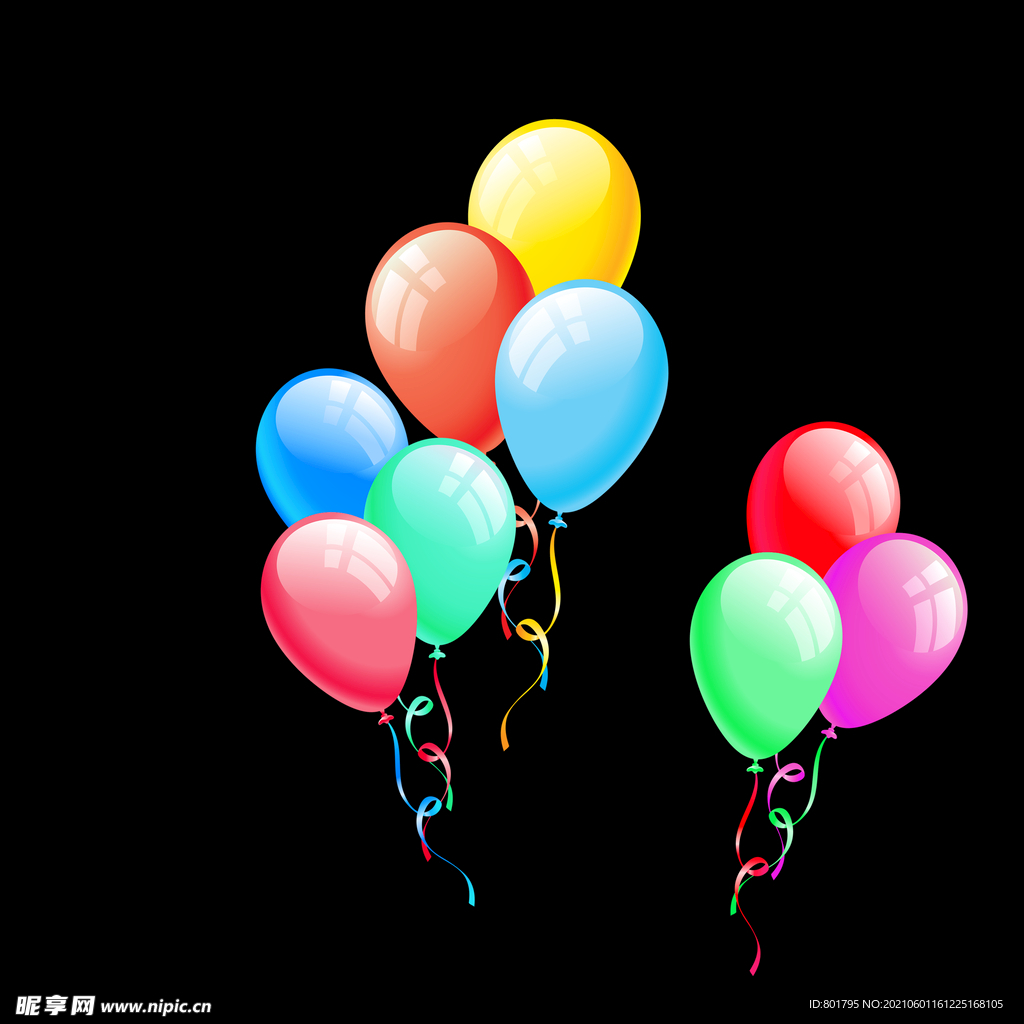 卡通彩色气球  节日庆祝