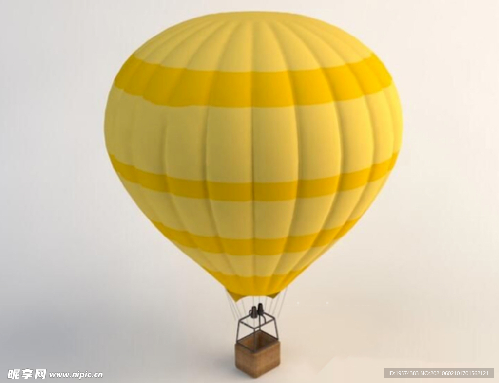 C4D模型热气球彩色节日