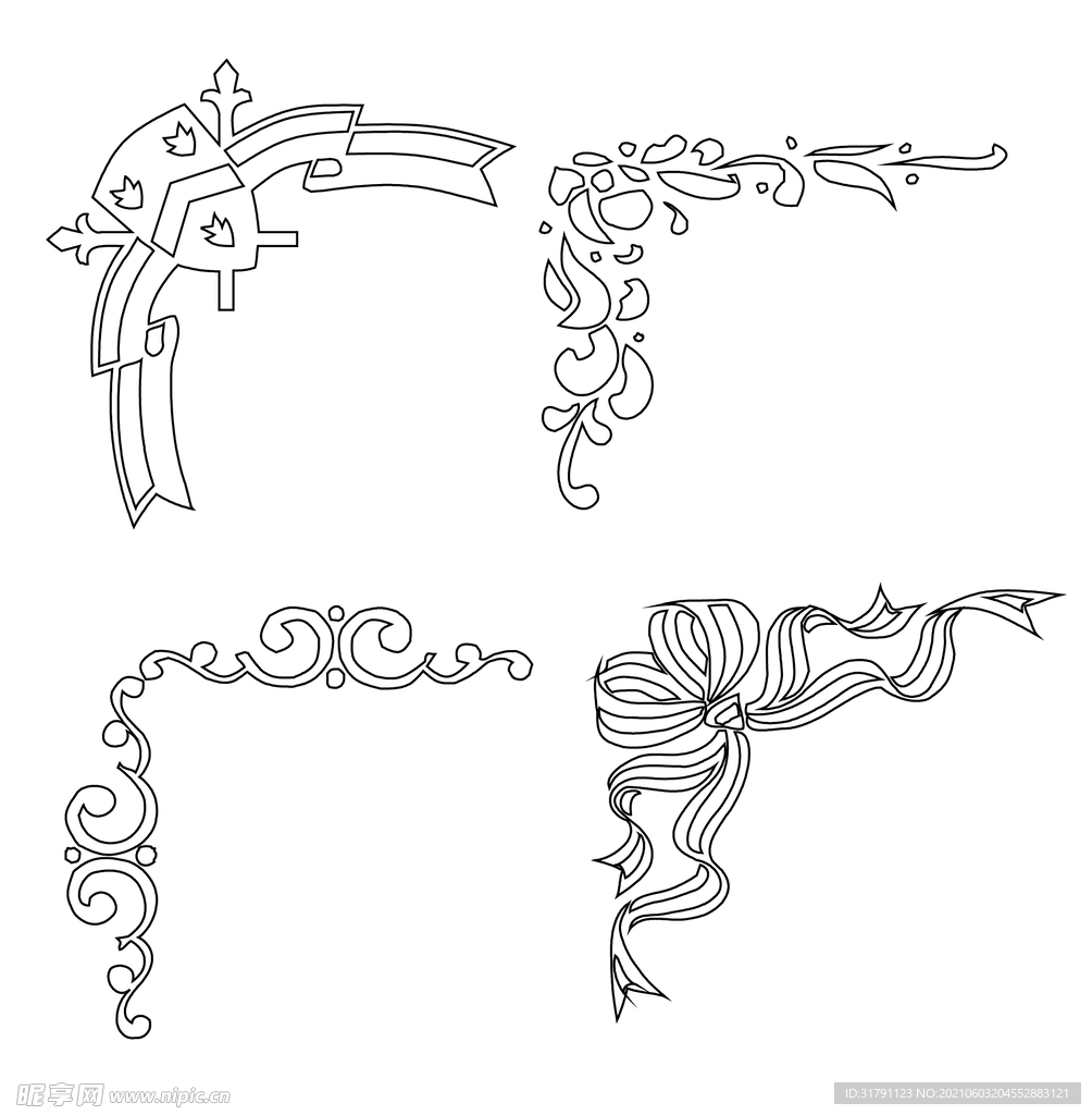 边角花纹