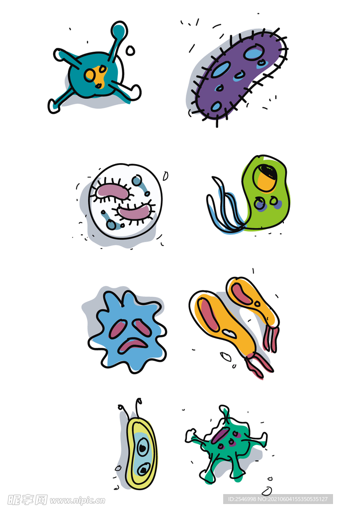 卡通细菌图案