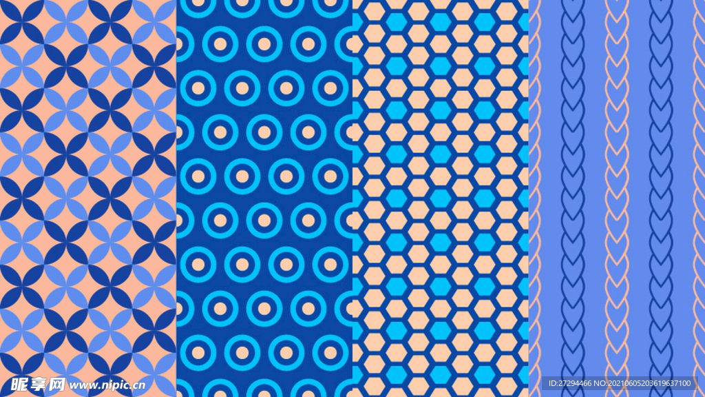 蓝色紫色矢量花纹圆点