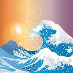 插画海浪