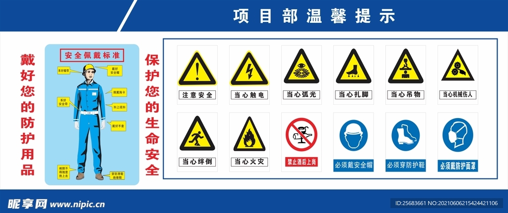 工地安全生产广告 温馨提示牌