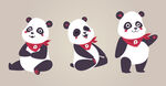 红领巾礼仪熊猫卡通形象