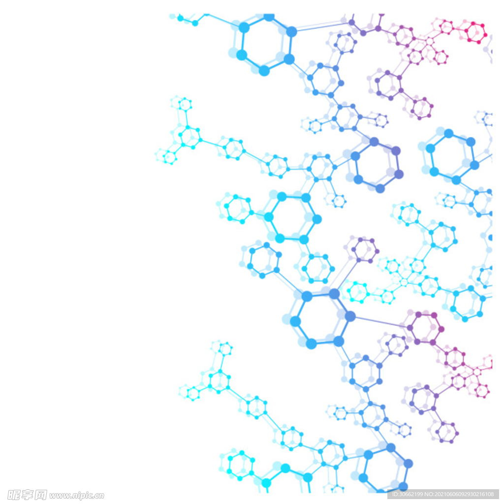 彩色分子结构背景矢量素材