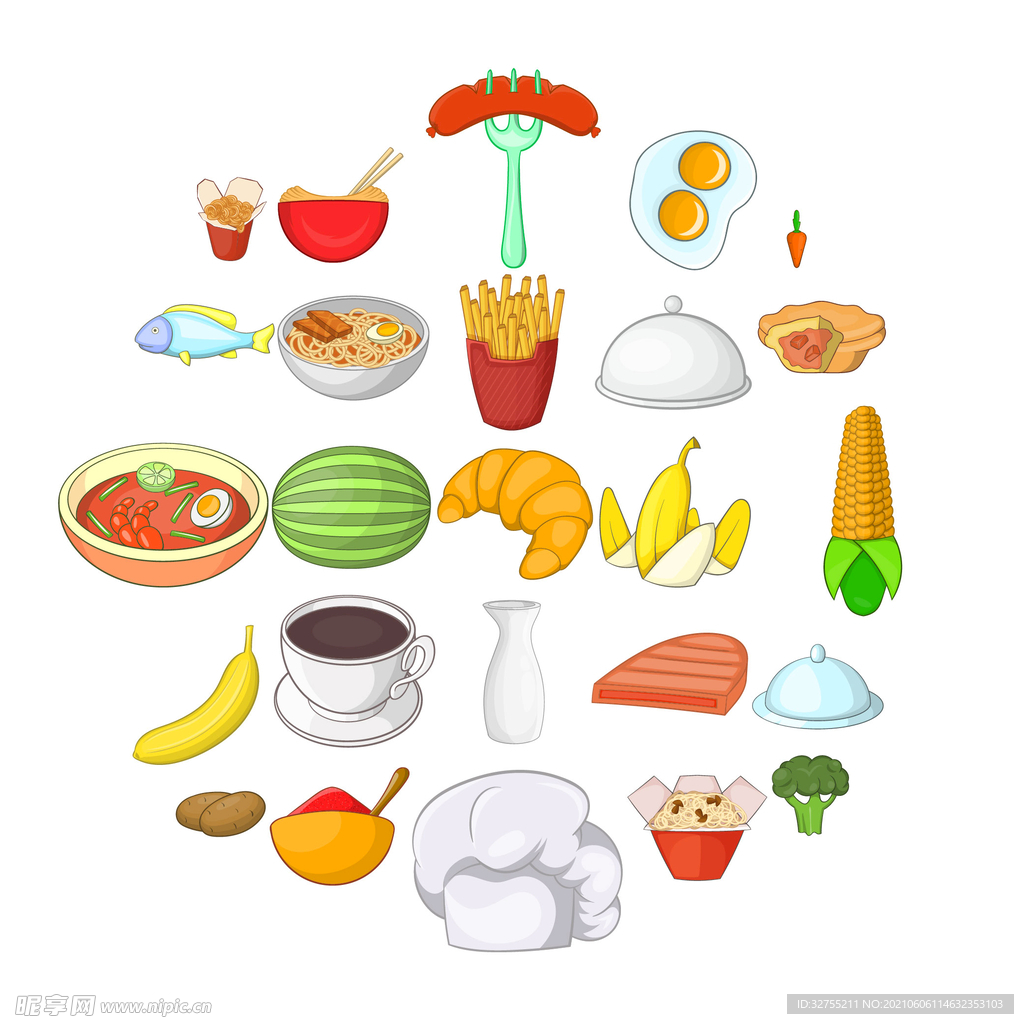 矢量 食品 卡通披萨 卡通汉堡