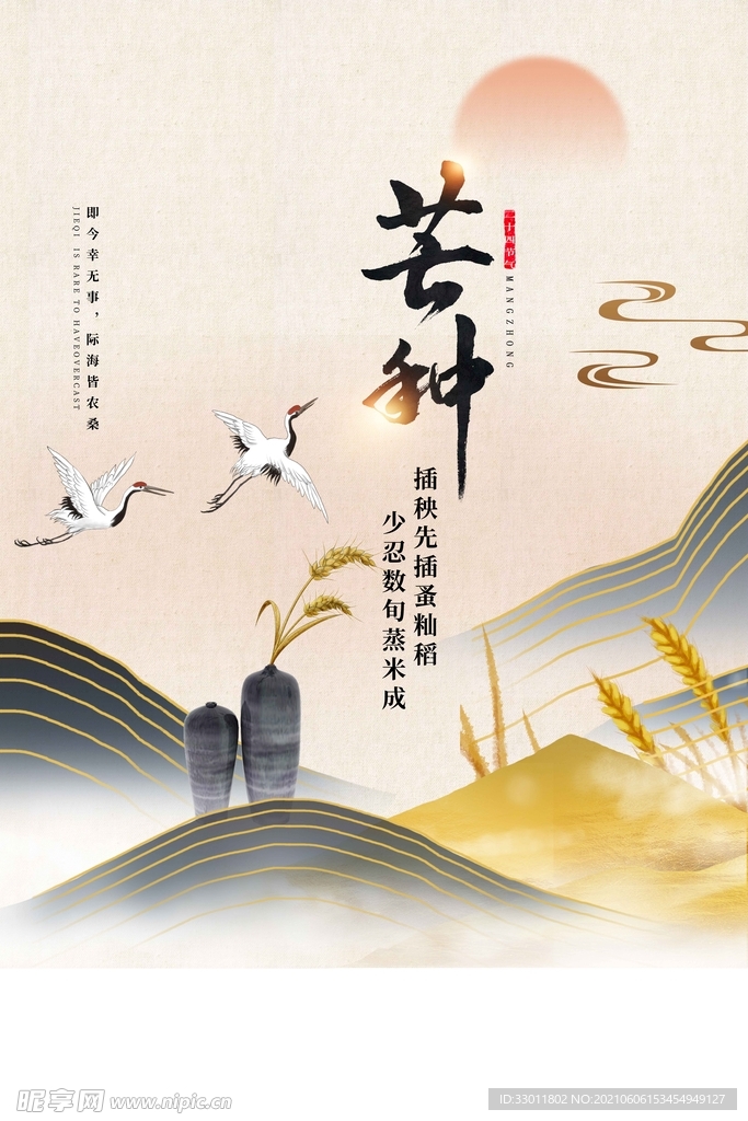 芒种节气传统活动宣传海报素材