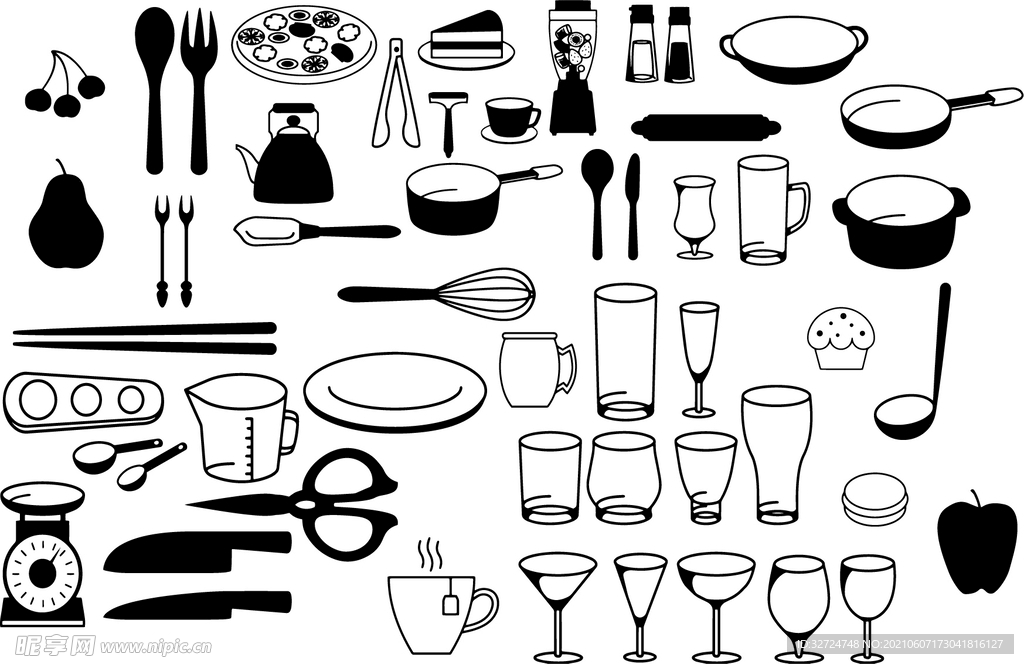 插画厨具