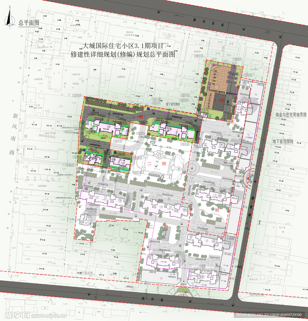 大城国际住宅小区彩色总平面图