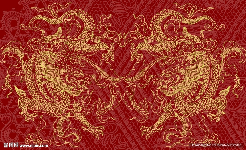 中国龙古典传统底纹背景