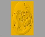 CAD浮雕装饰画立体模型 