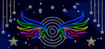 星空霓虹灯彩色线条网红翅膀背景