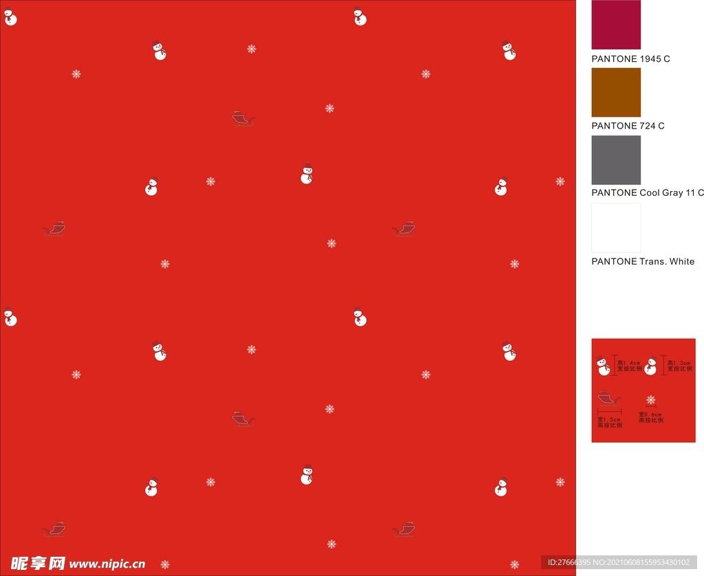 雪人图案圣诞元素大红