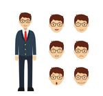 商务男子表情头像