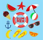 彩色夏季物品