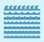 蓝色海浪矢量