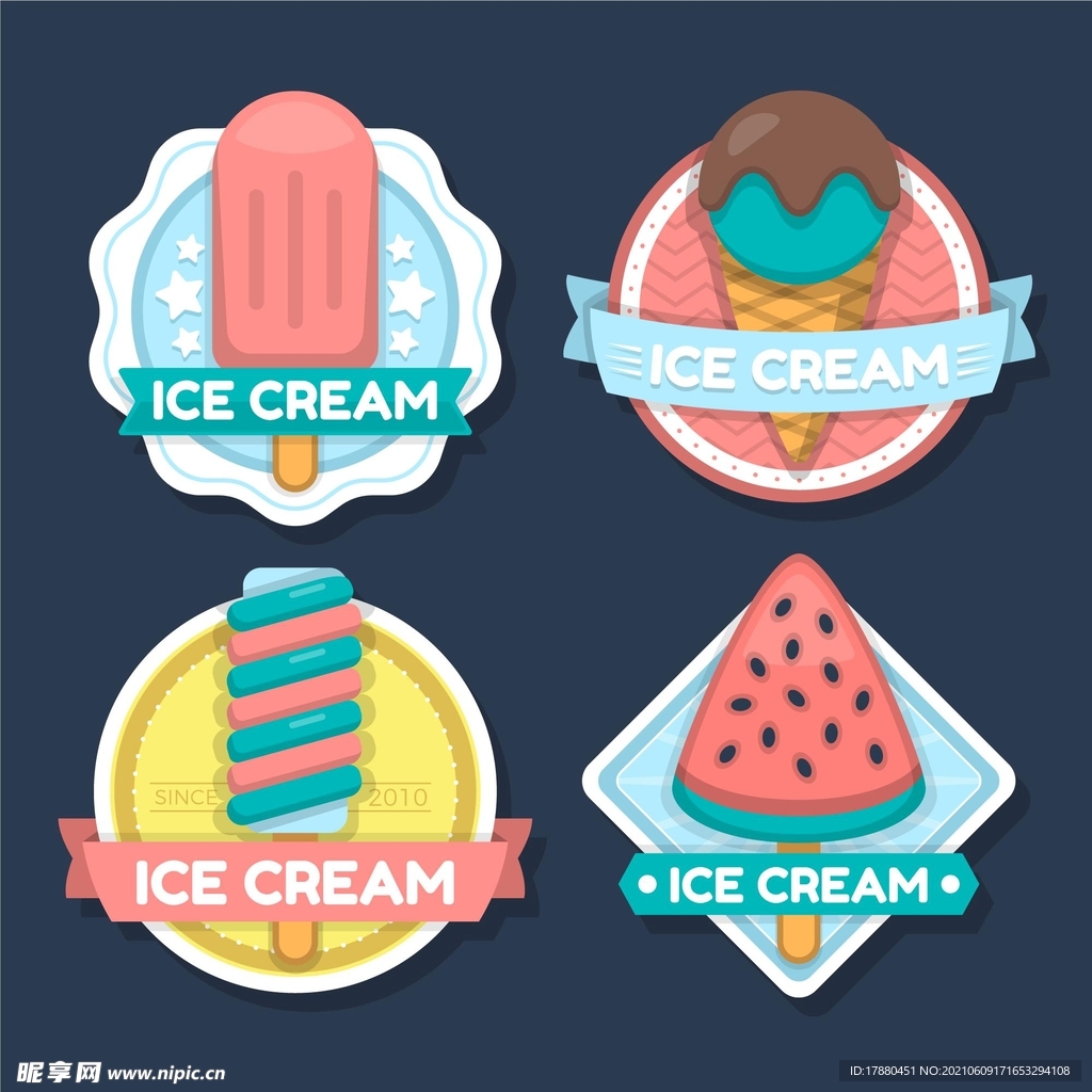 冰淇淋平面标签