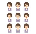 商务女子表情头像