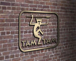 砖墙上金属效果logo样机