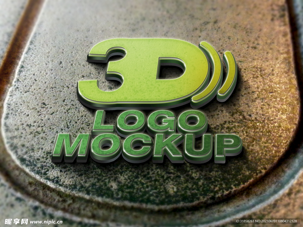 造旧水泥上3d立体logo样机