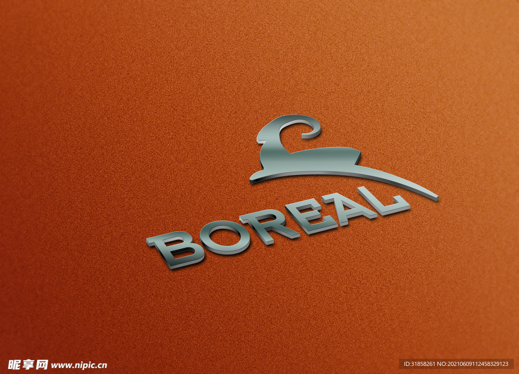 金属材质质感logo样机