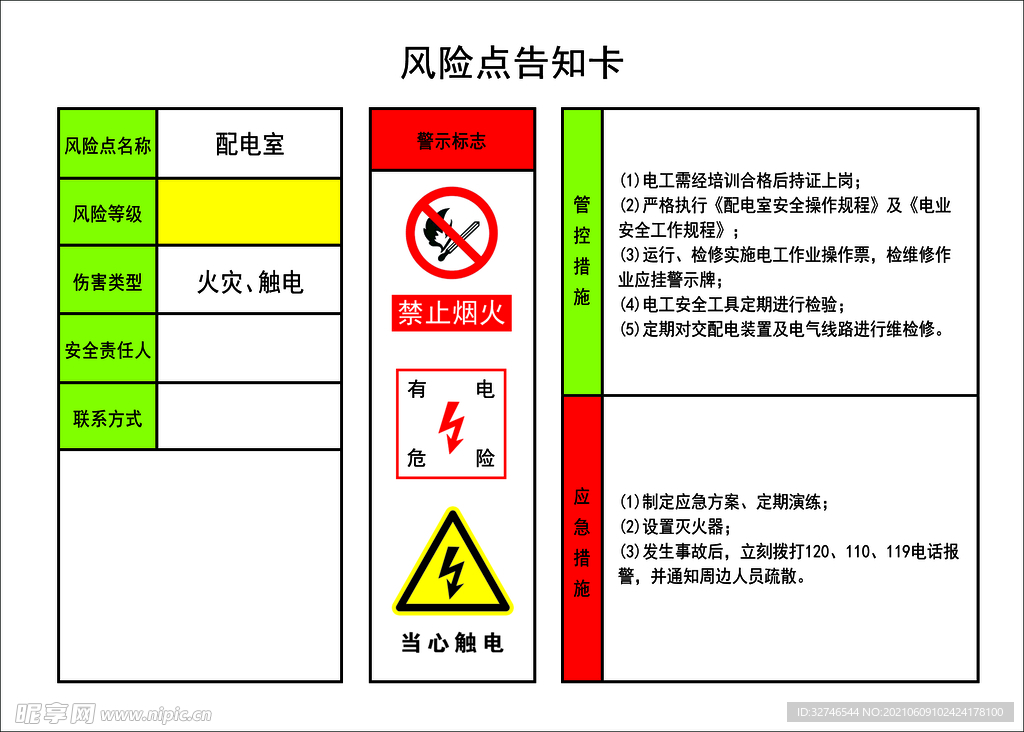 配电室风险告知卡