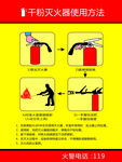 干粉灭火器使用方法