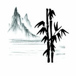 中国风格水墨竹子