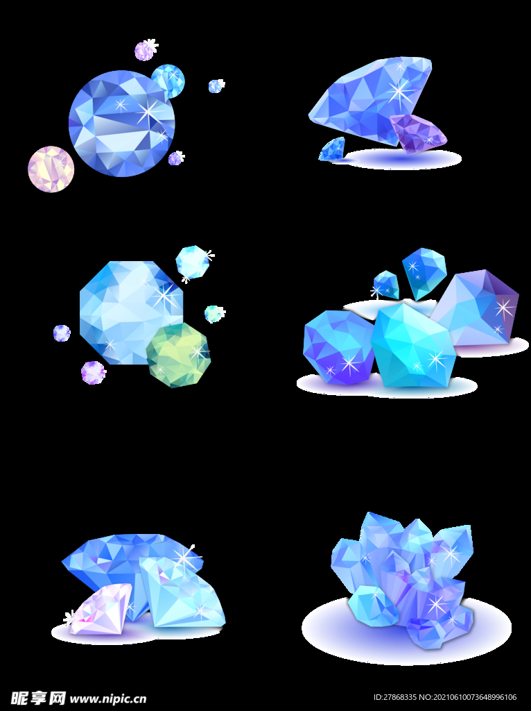 卡通水晶钻石素材